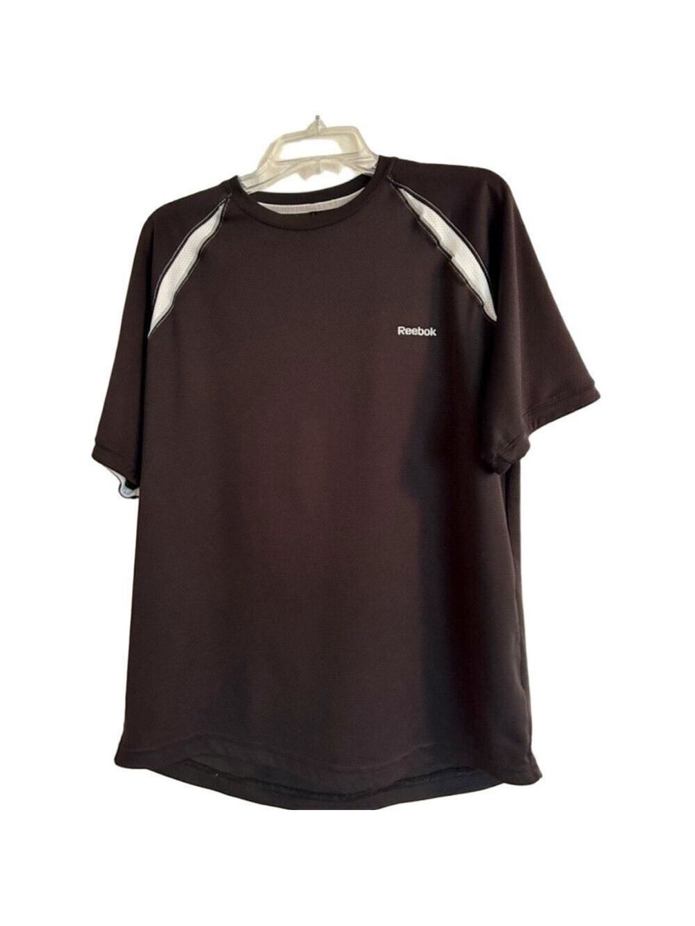 🔵Men's Reebok T-Shirt Black White XL - Picture 1 of 5